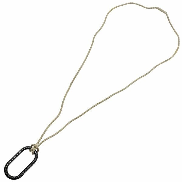 15055 ボッテガヴェネタ ストラップ イントレチャート ネックストラップ レザー 革 グレージュ系 BOTTEGA拍卖