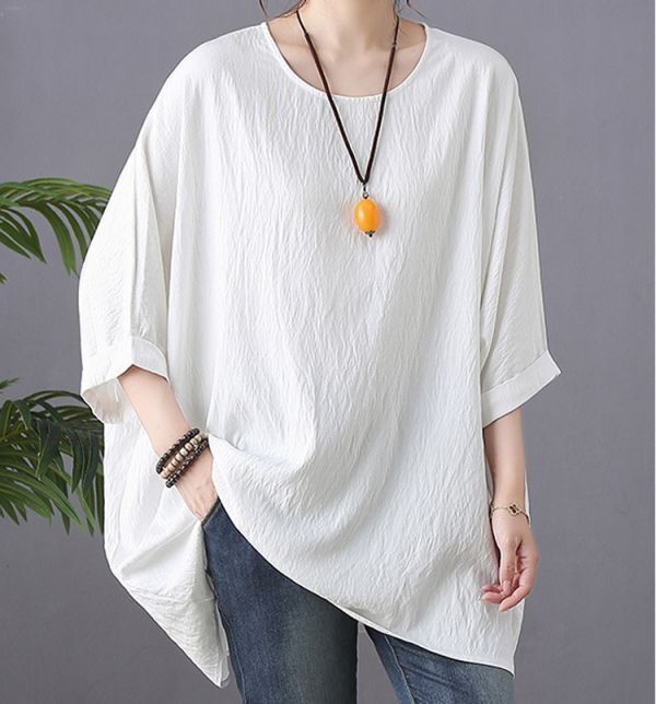 ★★★レディース トップス ブラウス シャツ ドルマン袖 体型カバー EX47拍卖