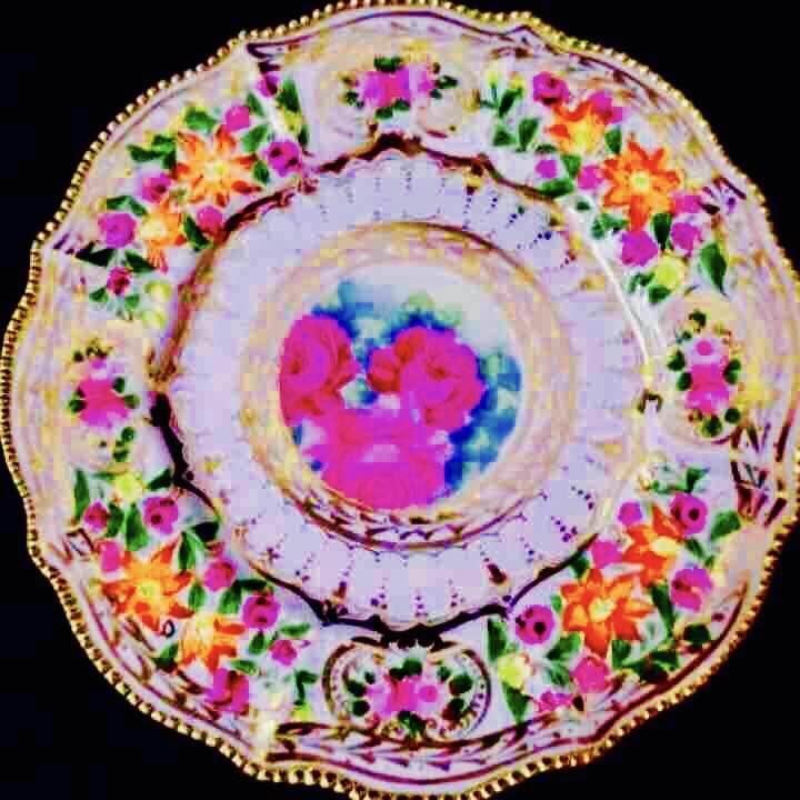 1891手塗りオールドノリタケプレート*お皿*メープルリーフ拍卖