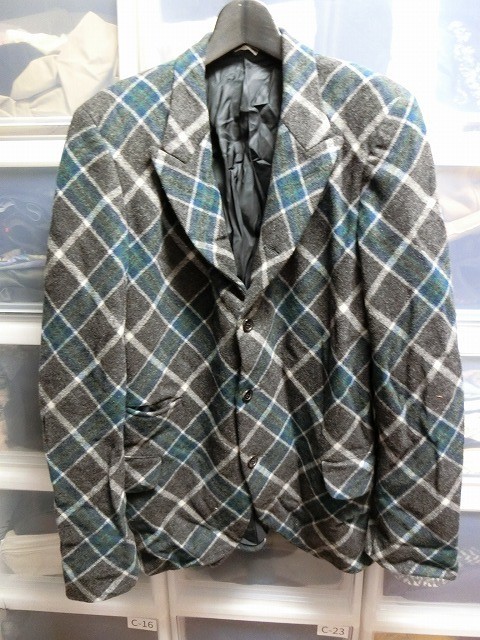 COMME des GARCONS HOMME PLUS EVER GREEN シングル ジャケット チェック M グリーンxグレー #PR-J220 ギャルソン オム プラス拍卖