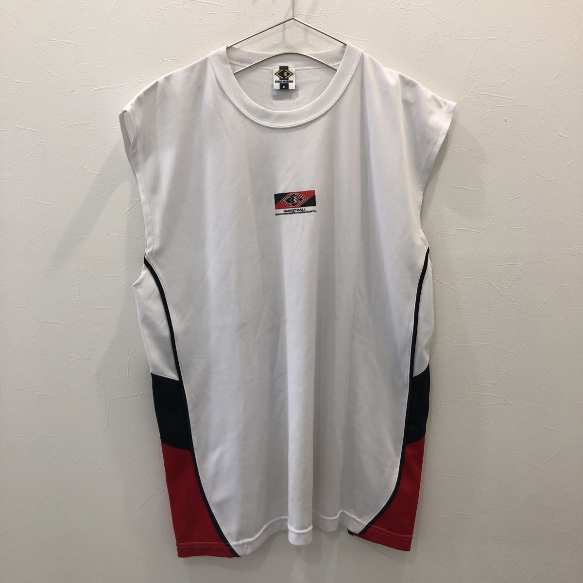 TNZ1116 ベンチウォーマー タンクトップ ホワイト レッド XL拍卖