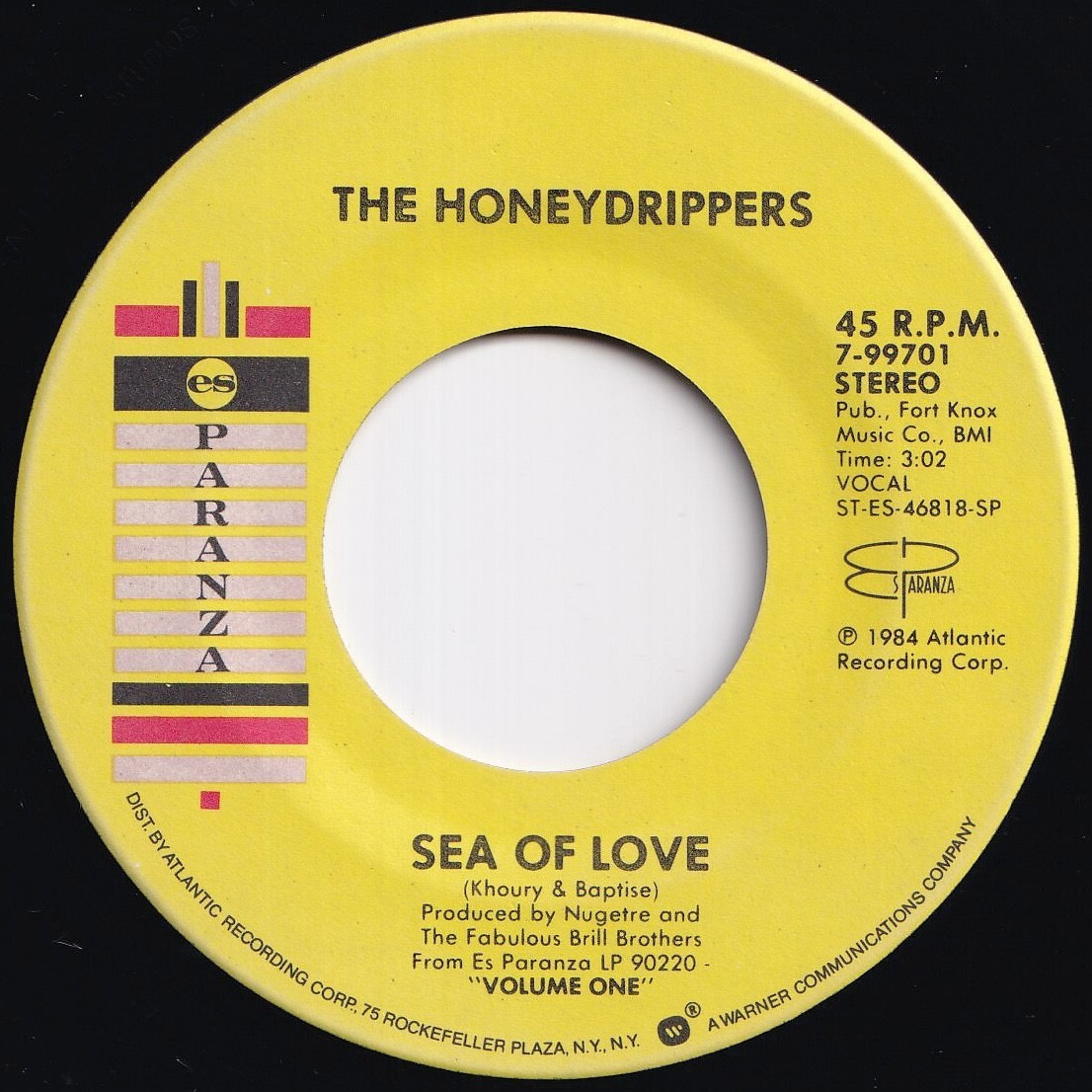 Honeydrippers Sea Of Love / I Get A Thrill Es Paranza US 7-99701 210842 ROCK POP ロック ポップ レコード 7インチ 45拍卖