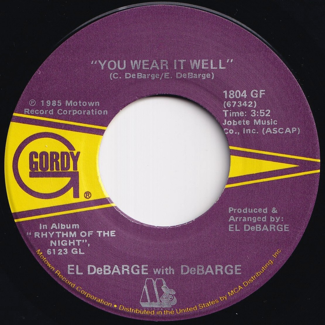 El DeBarge, DeBarge You Wear It Well / Baby, Won't Cha Come Quick Gordy US 1804 GF 210956 ソウル ディスコ レコード 7インチ 45拍卖