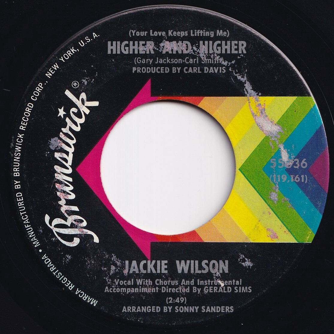 Jackie Wilson Higher And Higher / I'm The One To Do It Brunswick US 55336 210953 SOUL ソウル レコード 7インチ 45拍卖