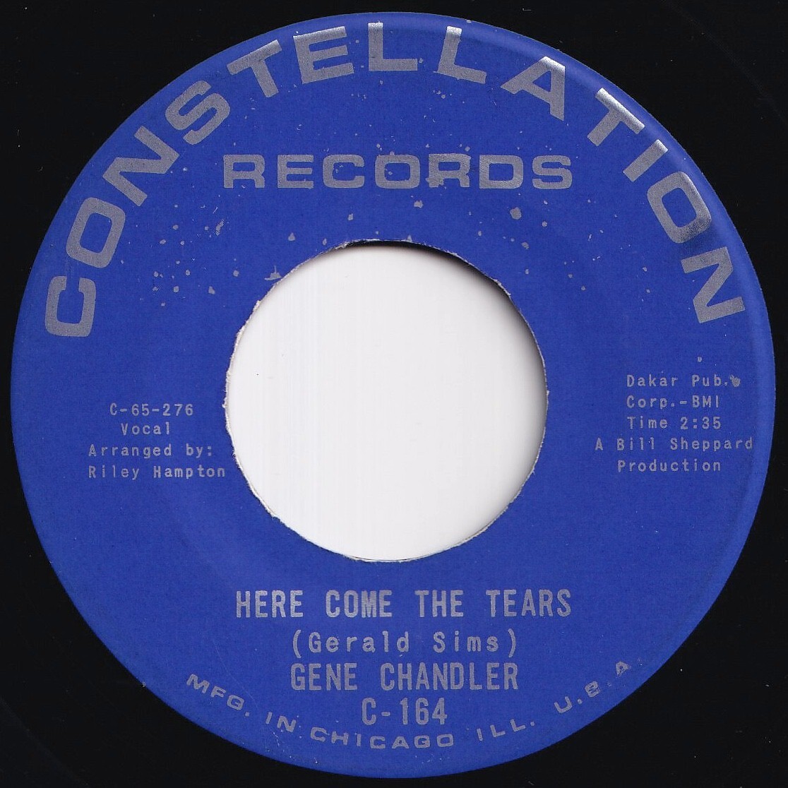 Gene Chandler Here Comes The Tears / Soul Hootenanny, Part 2 Constellation US C-164 211159 SOUL ソウル レコード 7インチ 45拍卖