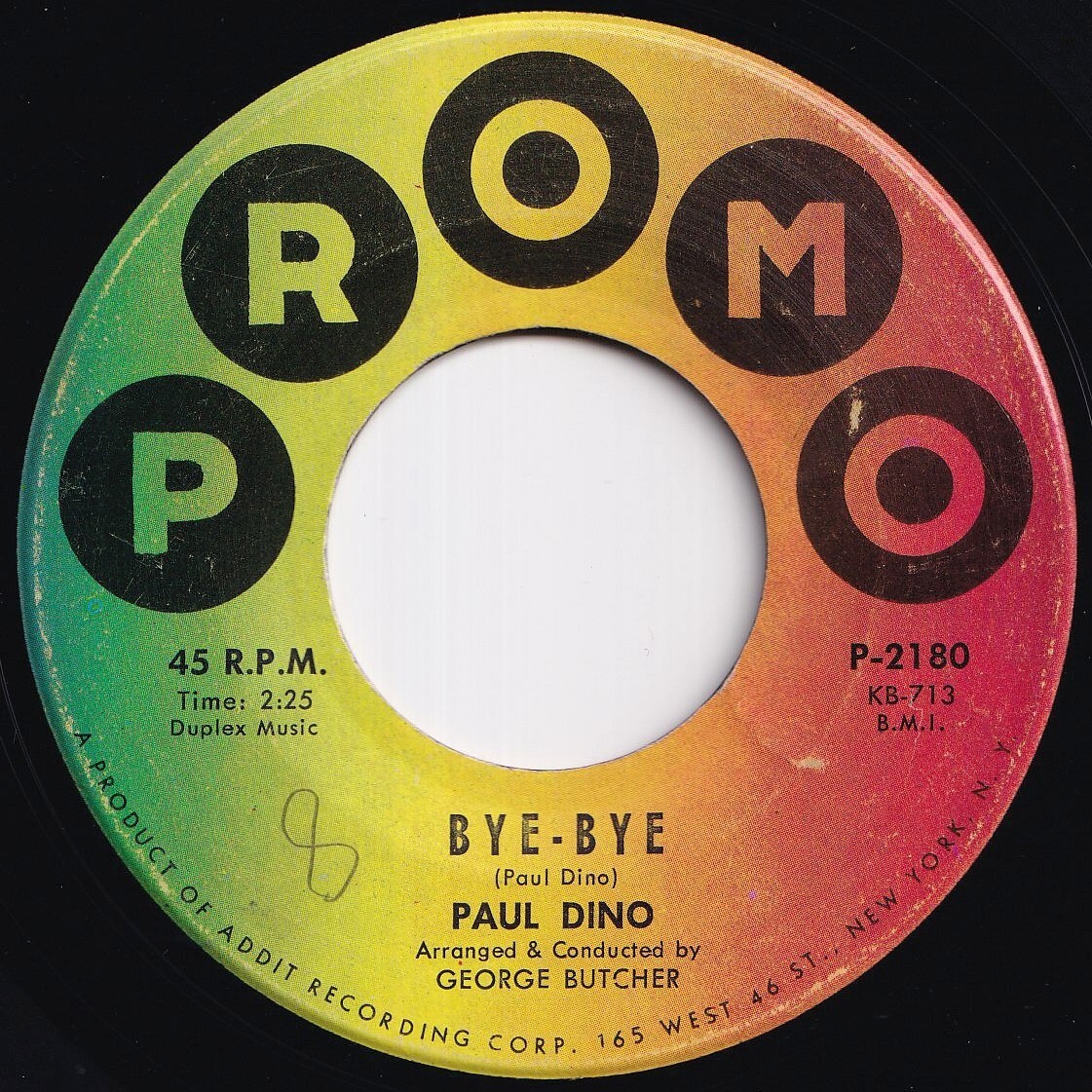 Paul Dino Bye-Bye / Ginnie Bell Promo US P-2180 211108 R&B R&R レコード 7インチ 45拍卖