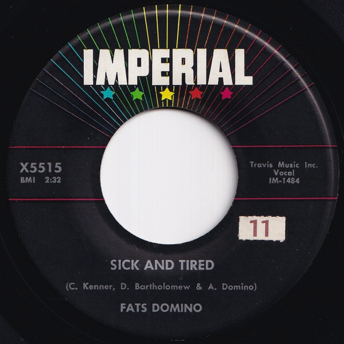 Fats Domino Sick And Tired / No, No Imperial US X5515 210844 R&B R&R レコード 7インチ 45拍卖