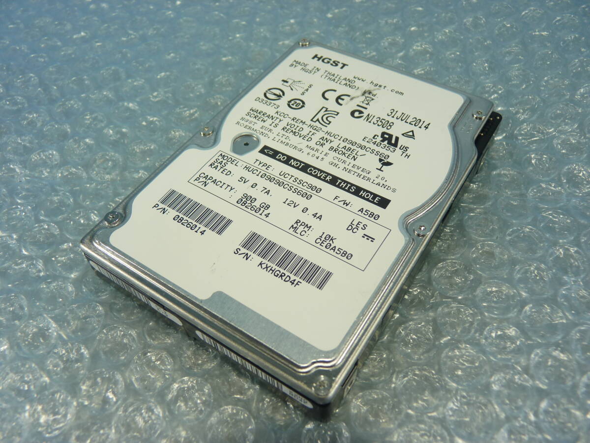 1RQT // HGST HUC109090CSS600 900GB 2.5インチ SAS HDD 6Gb 10K(10000)rpm 15mm // Supermicro CSE-417(X9DRH-iTF) 取外拍卖