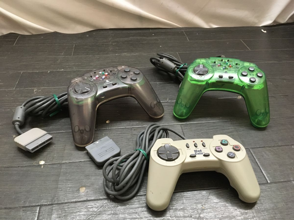 DD218 アスキーパッド/MadCatz プレステ コントローラー 3点まとめて ゲームコントローラー 周辺機器 動確OK お得セット/80拍卖