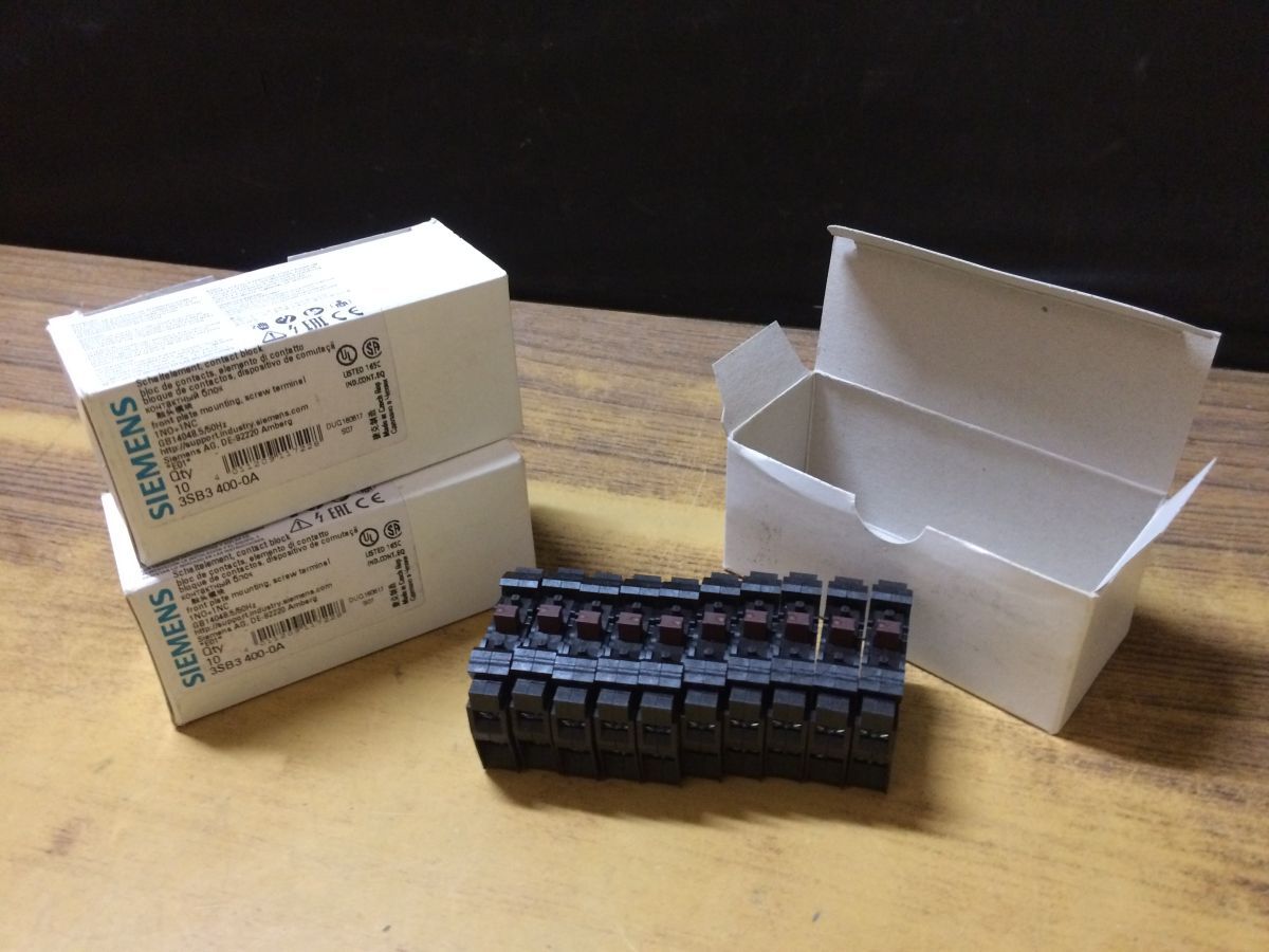 DD2022 SIEMENS コンタクトブロック3個まとめて 3SB3400-0A 1NO+1NC ネジターミナル 未使用品 /60拍卖