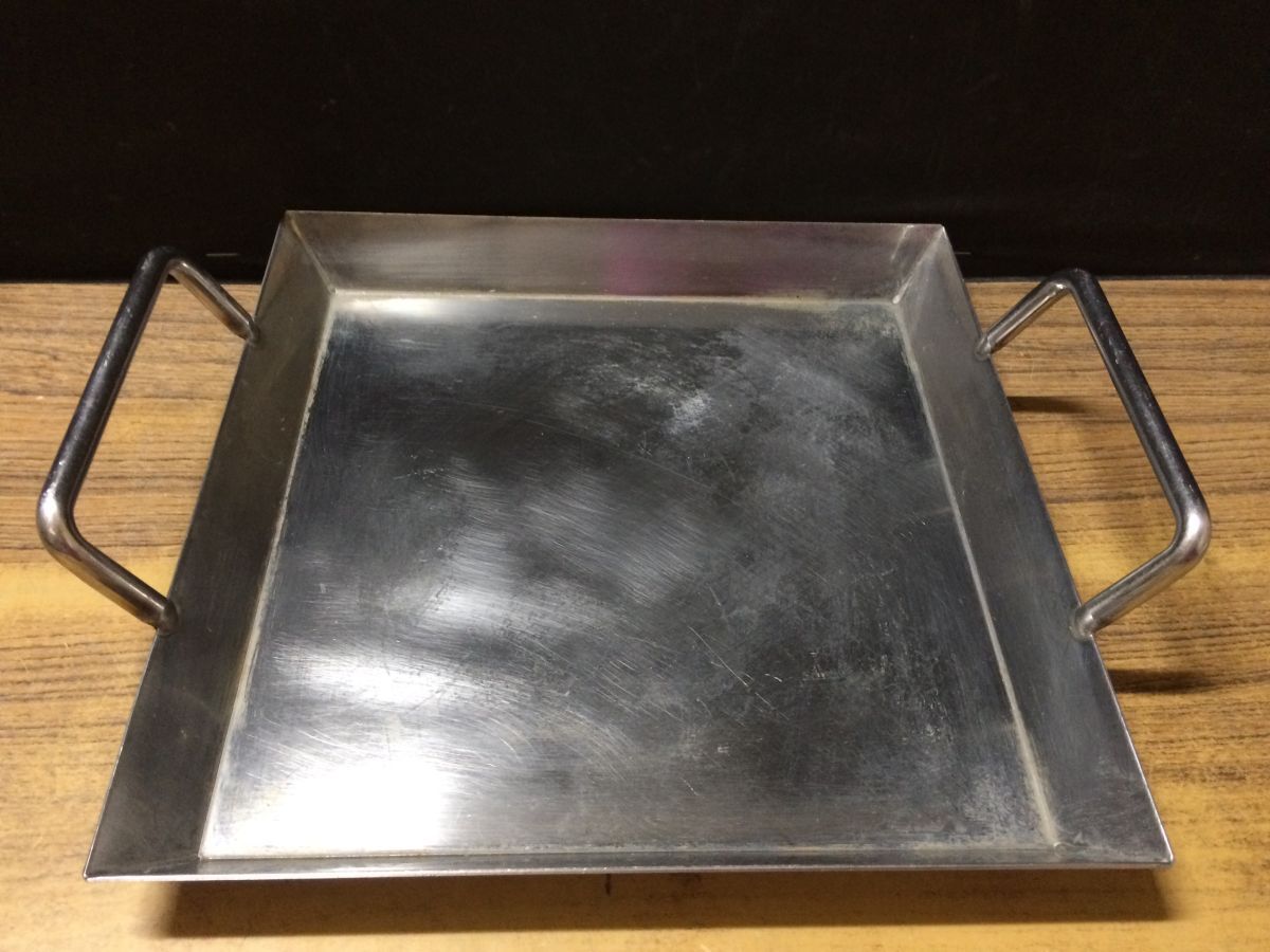 EE142 ちりとり鍋 24cm×24cm 板厚2㎜ 角型 アウトドア もつ鍋 BBQ 鉄板板厨房 厨房用品 調理器具 キッチン用品/80拍卖