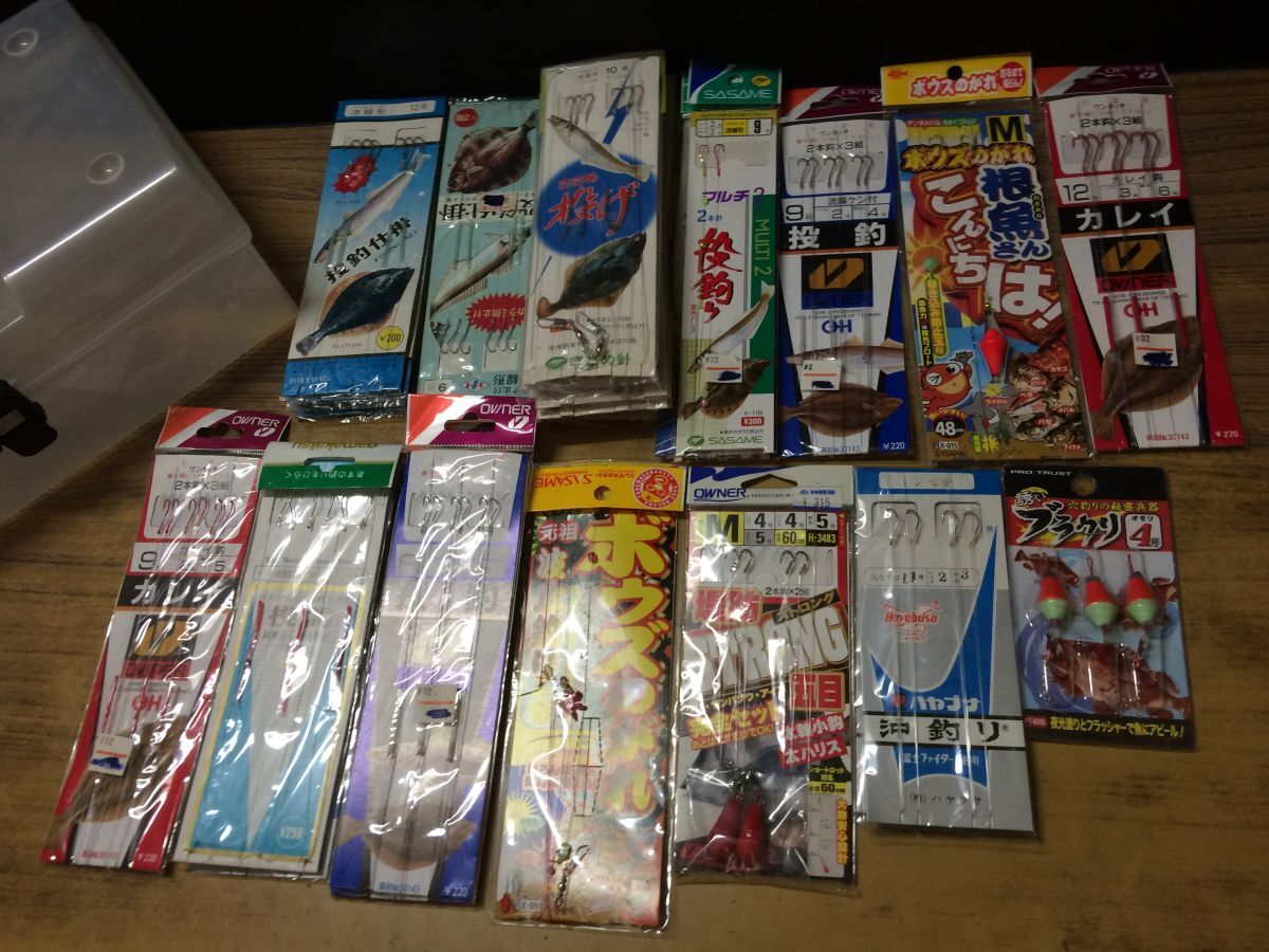 DD313 ハヤブサ/OWNER他 投げ用/仕掛け まとめて 大量お得セット 海用 各種色々 趣味 フィッシング ケース付/80拍卖