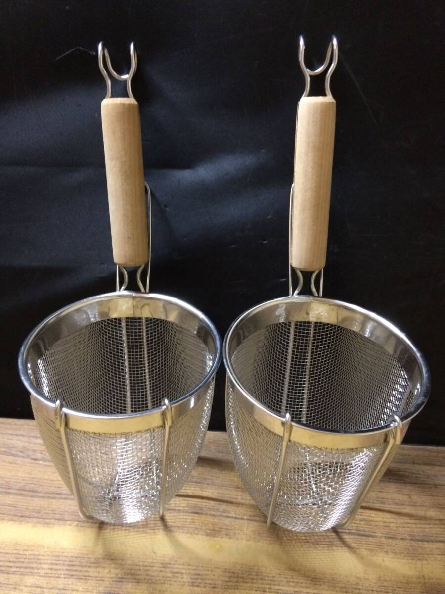 EE187 Three Snow/スリースノー 麺湯切り2点まとめて 多用途 うどん ラーメン てぼ パスタ揚げ 茹で上げ 美品 お得セット/100拍卖