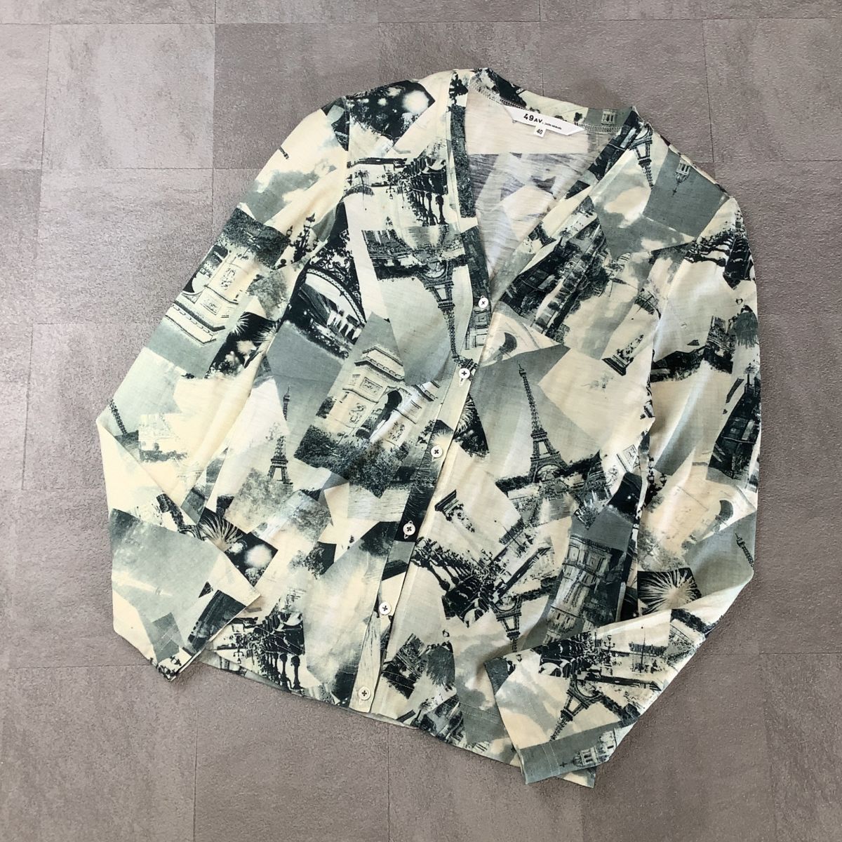 49av. junko shimada ジュンコシマダ 総柄 ニットカーディガン レディース 40 L拍卖