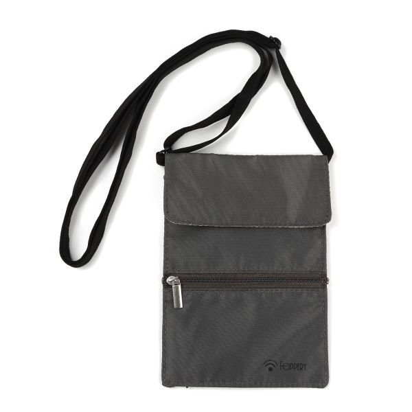 Foppery パスポートケース 首下げ スキミング防止 超軽量 ネックポーチ 電磁波遮断 防犯対策 パスポート入れ セキュリティポーチ (グレー)拍卖