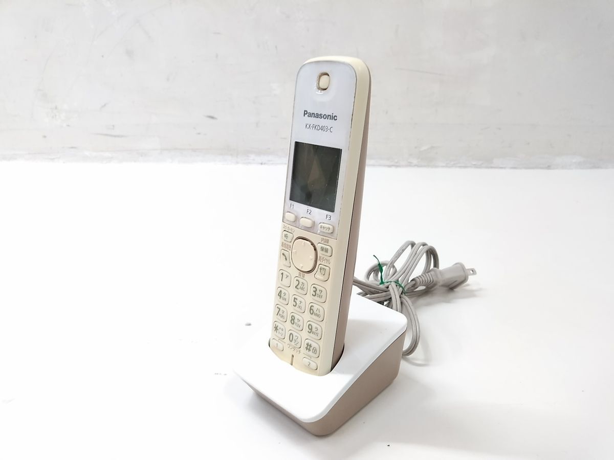 ◆ 動作品 Panasonic パナソニック 子機 電話機 増設用子機 KX-FKD403 ライトブラウン バッテリー付 0529-305A @60◆拍卖
