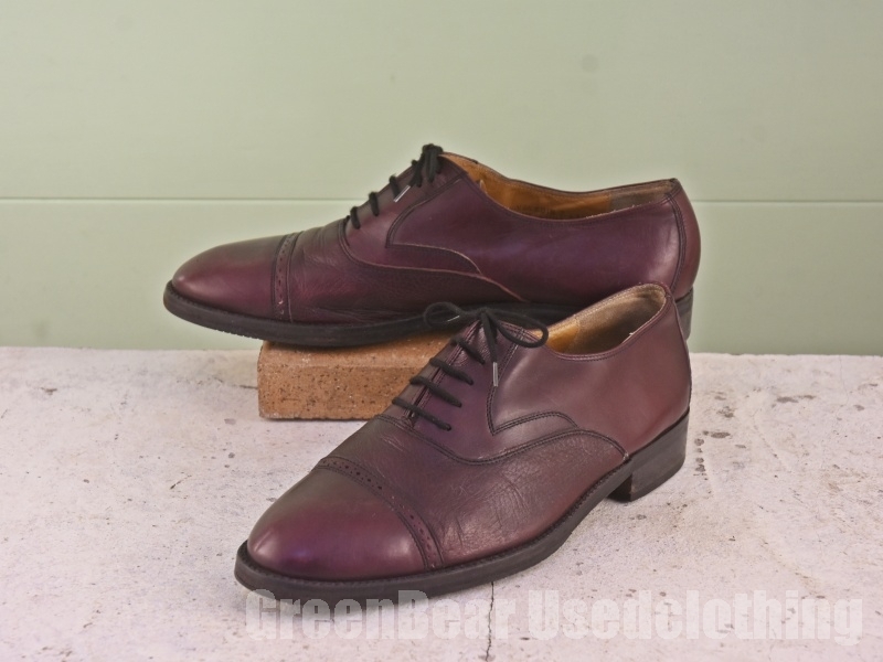 B438 イタリア製 バリー BALLY ビンテージ ストレートチップシューズ 茶 ブラウン メンズ 43.5 26.5cm拍卖