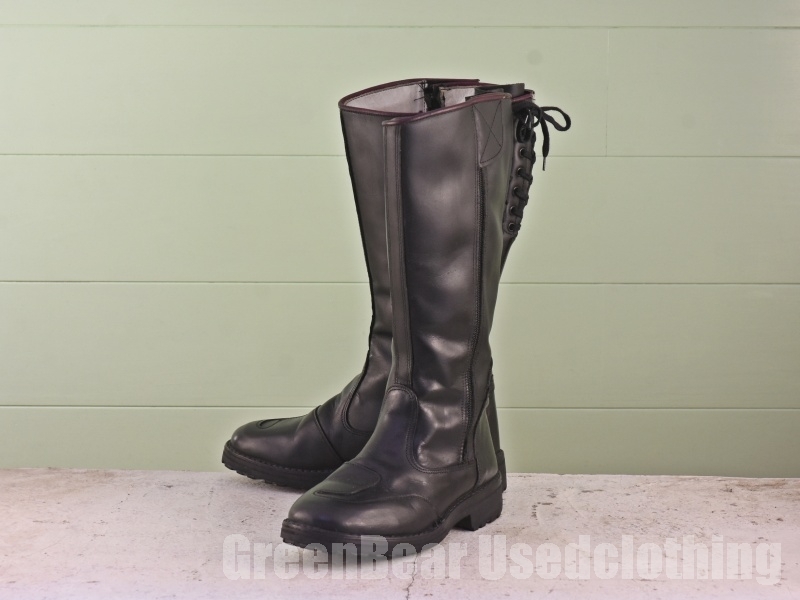 B454 ビンテージ CONTRATTO バイクブーツ 黒 ブラック メンズ 41 25.5cm 拍卖