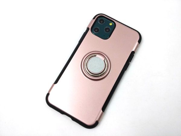 iPhone 11 Pro用ケース 落下防止リング付き スタンド ソフトカバー ストラップ対応 ピンク拍卖