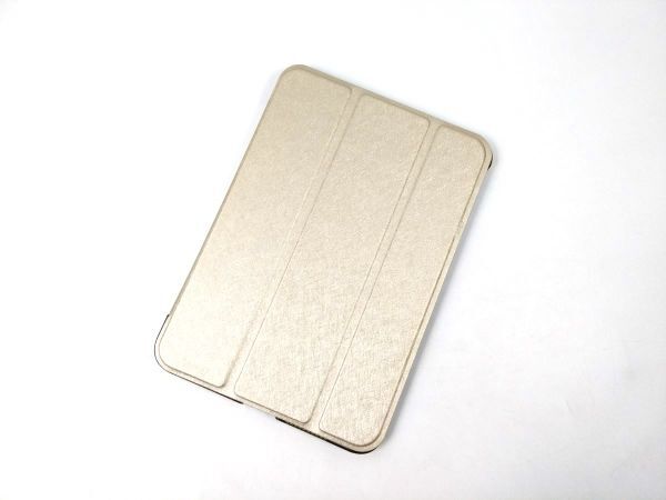 iPad mini 6用 カバー PUレザー+ハードケース 三つ折り スタンド ゴールド拍卖