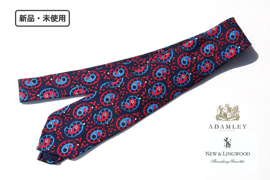 送料無料★新品|未使用|ニューアンドリングウッド|new_lingwood×ADAMLEY|アダムリー|ペイズリー柄ネクタイ拍卖