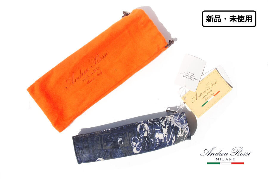 送料無料★新品|未使用|アンドレアロッシ|Andrea Rossi|ペンケース|ネイビー×グレイ拍卖