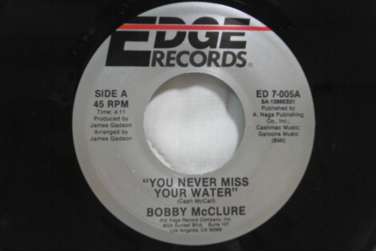 USシングル盤45’ Bobby McClure:You Never Miss Your Water/It Feels So Good (To Be Back Home) (Edge Records ED 7-005) E拍卖