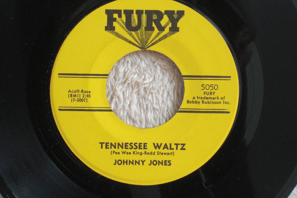 USシングル盤45’ Johnny Jones : Tennessee Waltz / I Find No Fault (In My Baby's Love) (Fury Records 5050) E拍卖