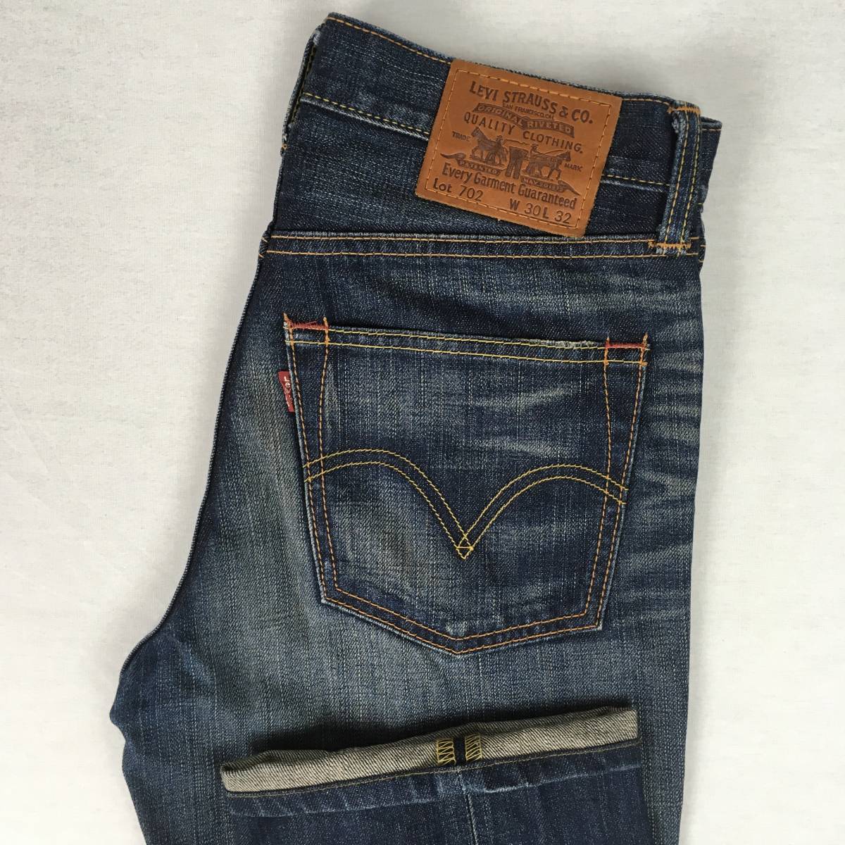 Levi's リーバイス 702 00702-0014 08年製 デニム パンツ ジーンズ W30 L32 ストレート ユーズド加工 革パッチ拍卖