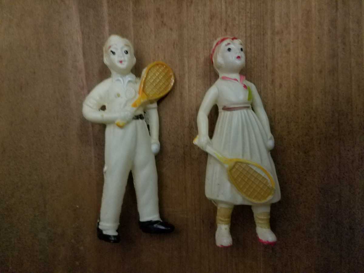 昭和 古い セルロイド人形 フィギュリン 置物 テニス 古道具拍卖