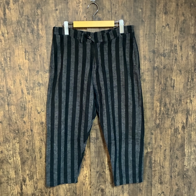 A431◇cloudnine pure | クラウドナインピュア ストライプパンツ ブラック×グレー レディース M~Lサイズ 中古品拍卖