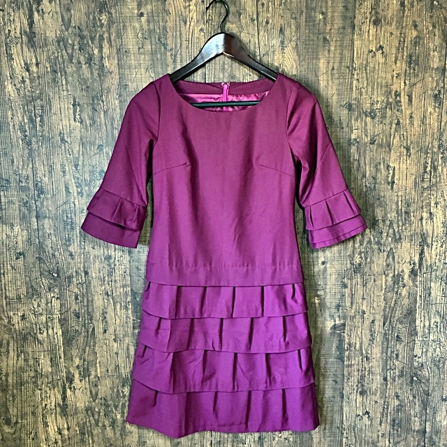 A411◇Otto | オットー フレアワンピース ボルドー レディース Sサイズ 中古品拍卖