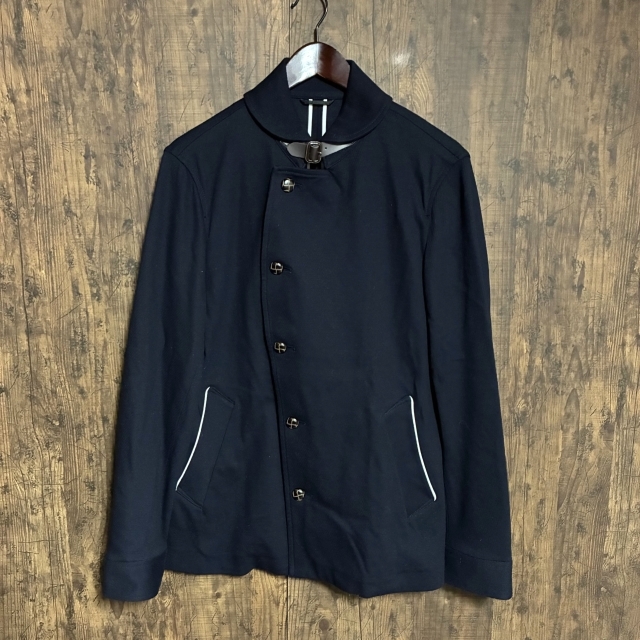 M63◇TKMIXPICE | ティーケーミクスパイス アシンメトリーコート ネイビー メンズ Lサイズ 中古品拍卖