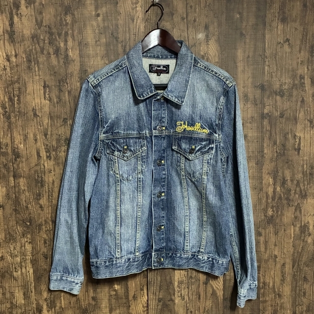 M67◇Hoodlum | フッドラム 刺繍入りデニムジャケット インディゴブルー メンズ Mサイズ 中古品拍卖