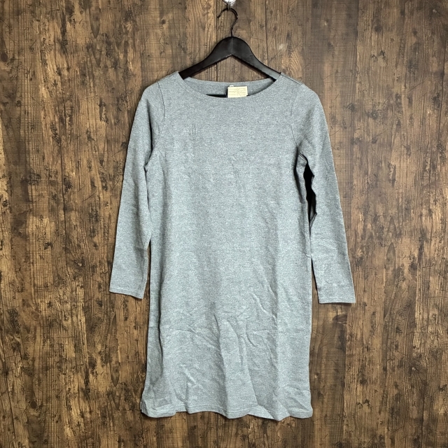 M68◇MUJI | 無印良品 オーガニックコットン長袖ワンピース グレー レディース Sサイズ 中古品拍卖