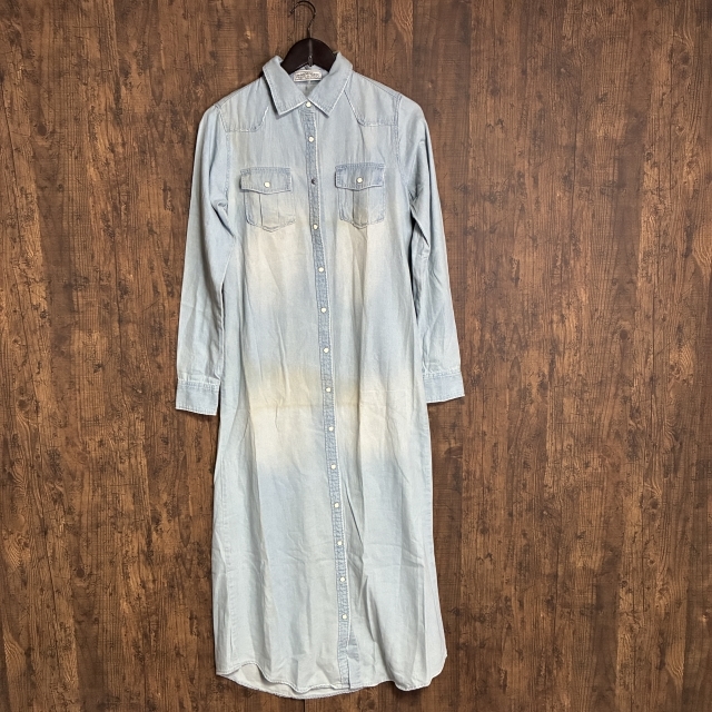 M50◇ROSE BUD | ローズバッド デニムシャツワンピース インディゴブルー レディース ONEサイズ 中古品拍卖