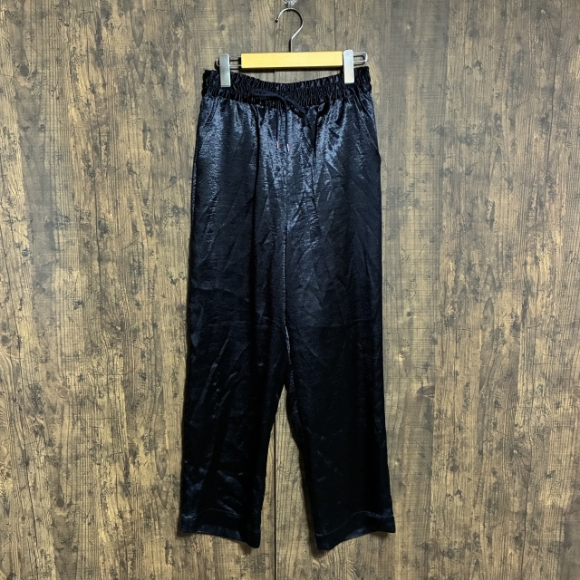 A434◇JEANASIS | ジーナシス シャイニーワイドパンツ ブラック レディース Fサイズ 中古品拍卖
