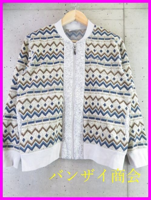 6250s13◆良品です◆Columbia コロンビア ネイティブ柄 ニットスウェットジャケット ブルゾン M/アウトドア/ウインドブレーカー/パンツ拍卖