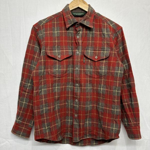 TARAS BOULBA タラスブルバ ロング スリーブ 長袖 ネル シャツ ウール メンズ M 赤 レッド チェック アウトドア 登山 ハイキング b21509拍卖
