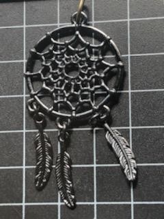 ペンダント(キーホルダー)★ドリームキャッチャー★黒★フェザー★インディアン拍卖