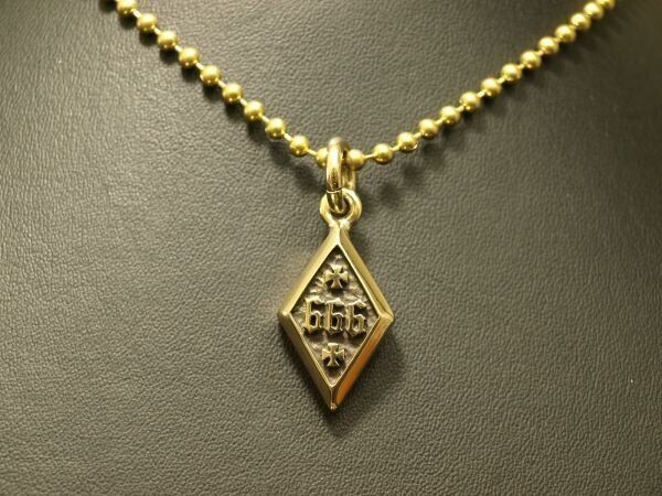 真鍮ブラス★666★悪魔の数字★ペンダント★真鍮ボールチェーン付き拍卖