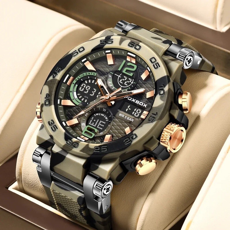 ZC003:デジタルメンズミリタリーウォッチ 50 メートル防水腕時計 LED クォーツ時計スポーツ拍卖