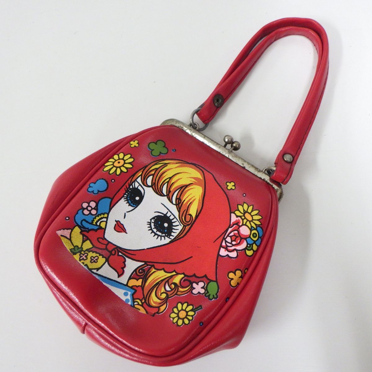 昭和 レトロ バッグ カバン 女の子 かばん 赤 マンガ風 詳細不明拍卖