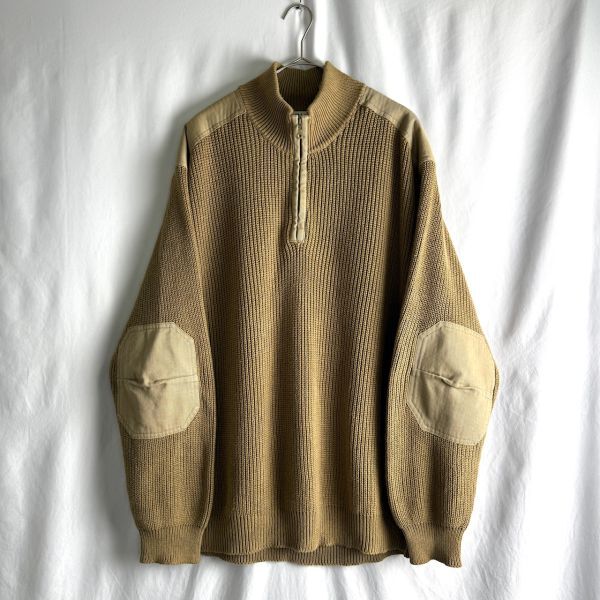 90s ORVIS エルボーパッチ コットン ニット ハーフジップ セーター XL ドライバーズ オービス 80s 00s ビンテージ拍卖