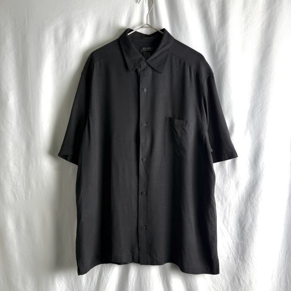 90s axcess シルク シャツ XL ビッグサイズ ブラック 黒 ボックス シルエット 半袖 アクセス 80s 00s拍卖