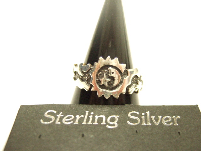 横浜最新 925SILVER銀リングスター星 ムーン 12号 3.6g 送料220円ξgRξ ξ100s拍卖