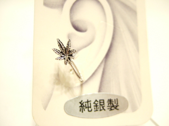 横浜最新 925SILVER銀イヤーカフ♪マリファナ 巾6ミリ 送料180円ξgpiξξ61s拍卖