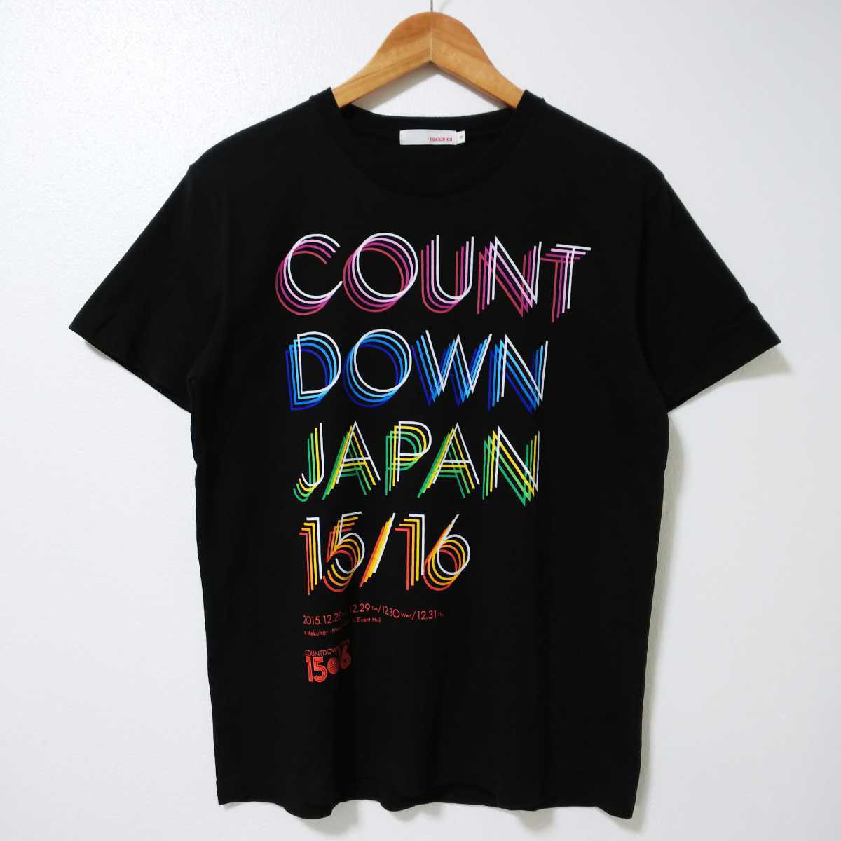 【フェスT】ロッキンオン プレゼンツ カウントダウン ジャパン 15/16 半袖Tシャツ Mサイズ ブラック拍卖