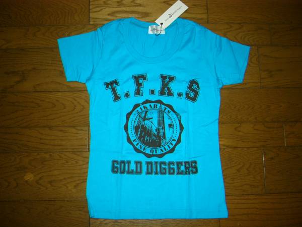 新品 GOLD 24karats Diggers カレッジ系 Tシャツ XS 青 / ゴールドトゥエンティーフォーカラッツディガーズ拍卖
