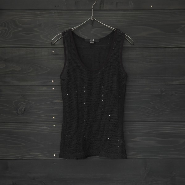 ★FOREVER 21★フォーエバー21★メッシュスパンコールタンクトップ★ブラック★S拍卖